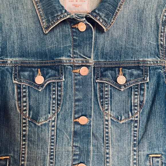 OLD NAVY Trucker Denim Jacket Button Down Blue Womens Medium - Picture 8 of 14